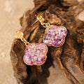 Pink Auspicious Cloud — Pink-Purple Shell Begonia/Ruyi Cloud Dangle Earrings